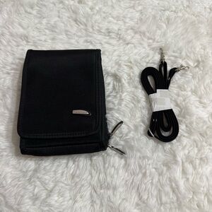 TRAVELON Black Mini Crossbody Wallet